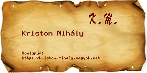Kriston Mihály névjegykártya